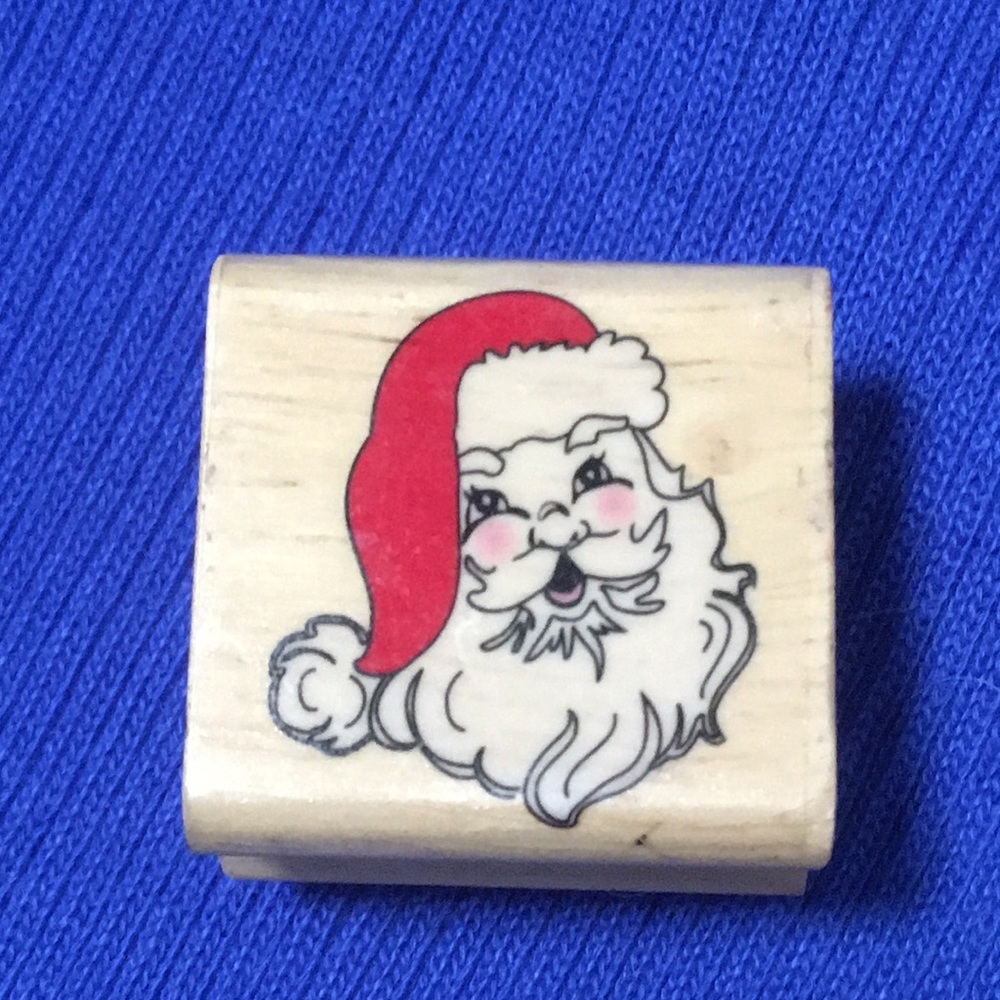 Jolly Santa” Wood Mount Rubber Stamp